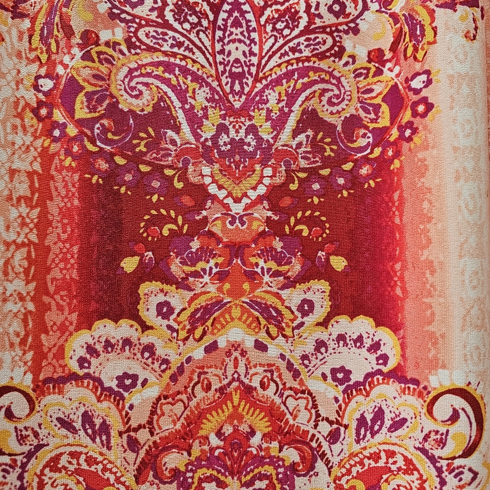 Cato Vibrant Pink and Orange Maxi Skirt - Picture 3 of 4